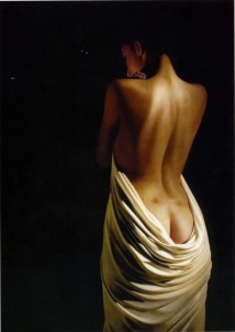 Nude with white drape artwork